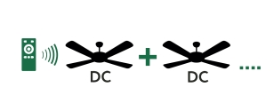 Подключение нескольких потолочных вентиляторов DREAMFAN c DC-двигателем к одному пульту ДУ