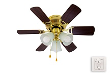 Люстра вентилятор DREAMFAN Fast Satin Brass REG 76 90109DFN